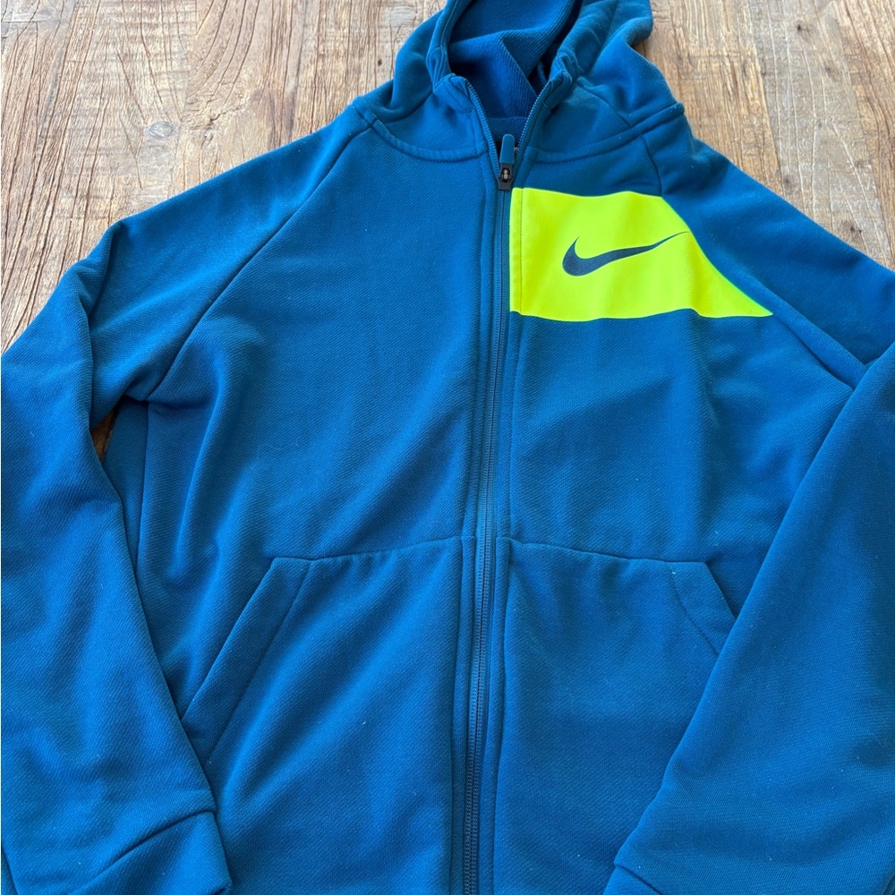 Nike Dri-FIT Blue and Neon yellow Hoodie